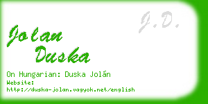 jolan duska business card